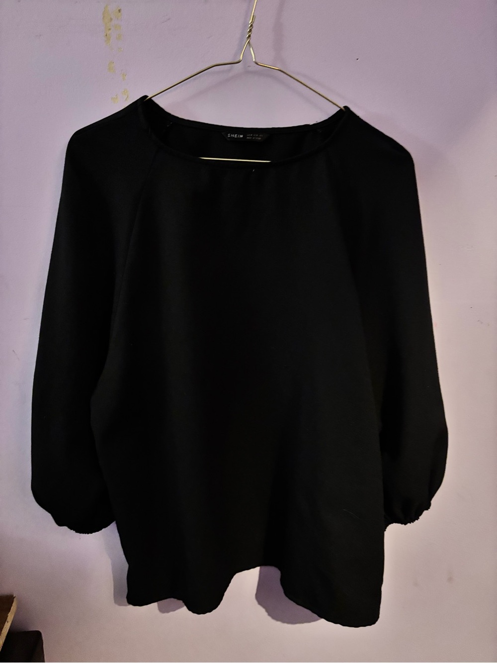 SHEIN Black Women's Crewneck Pullover Sweatshirt